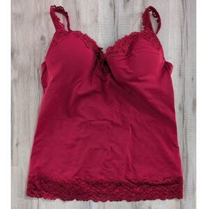 Soma Addison Camisole Tank Top with in Red Built-in Bra, 36C (A8)